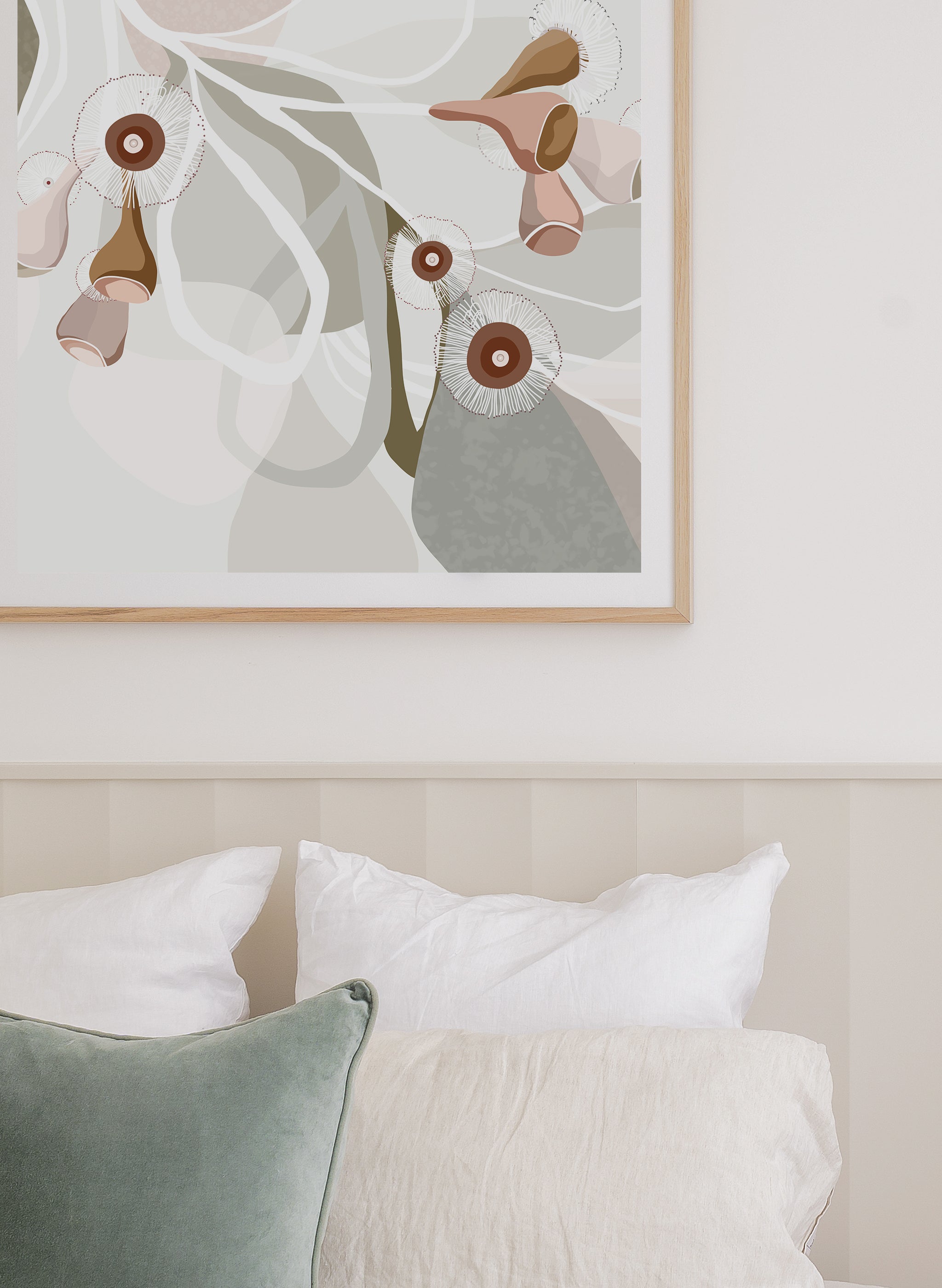 Booie and Ben - Botanical Artwork - The Mini Bloom Sage - Bedroom